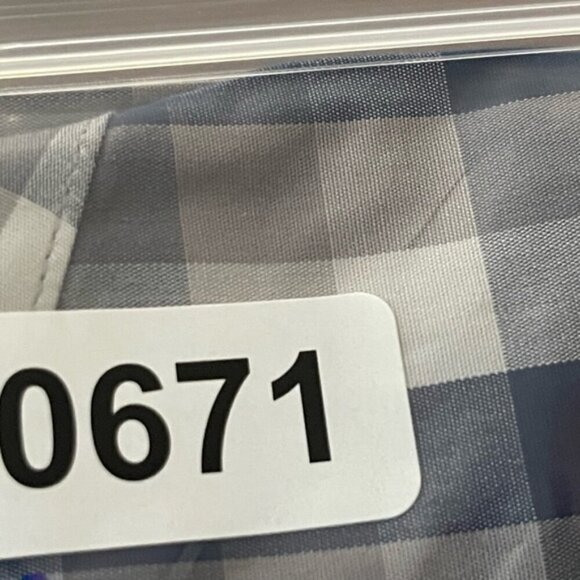 Untuckit plaid check cotton wrinkle free blue grey large tall slim button down - Picture 8 of 8